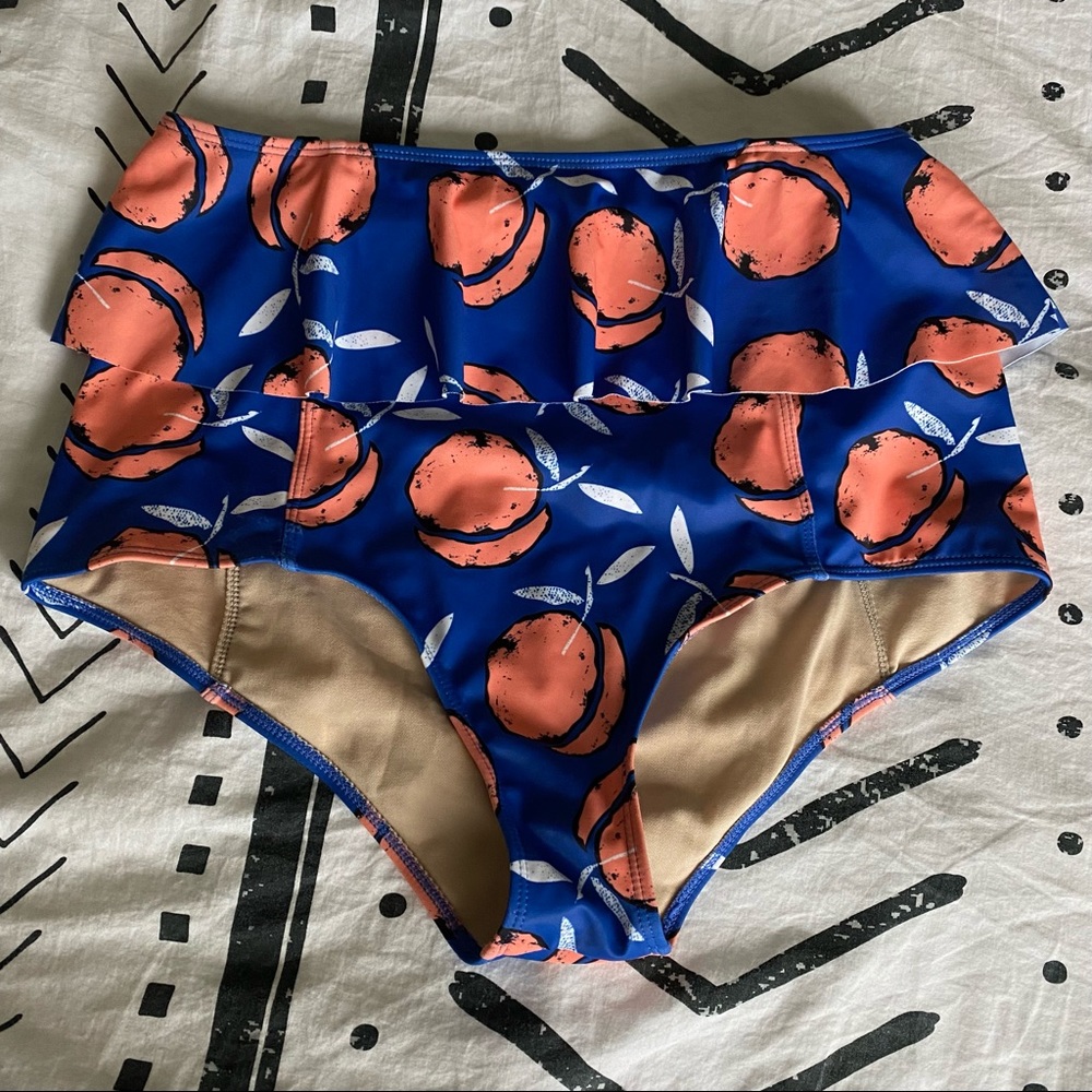 Kortni Jeane Peach Peplum Swim Bottoms